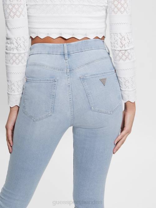 GUESS jeans ajustados eco icon de talle alto mujer 0P8X69 índigo celestina vestir
