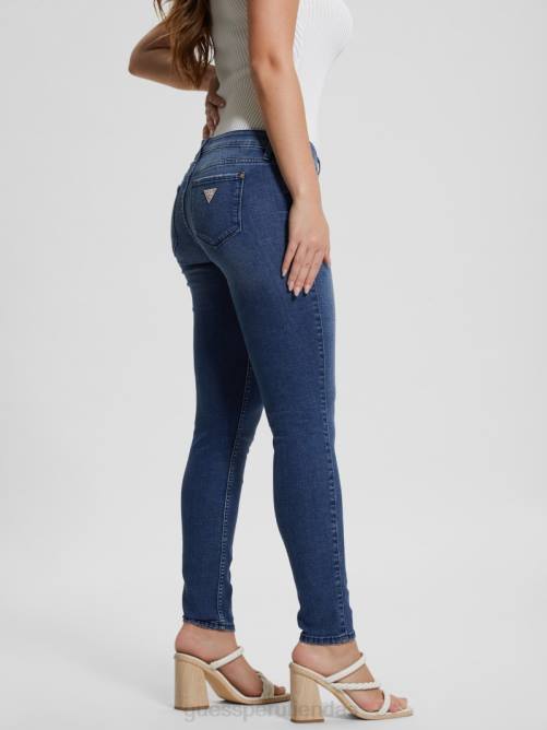 GUESS jeans ajustados eco power mujer 0P8X37 lavado azul místico vestir