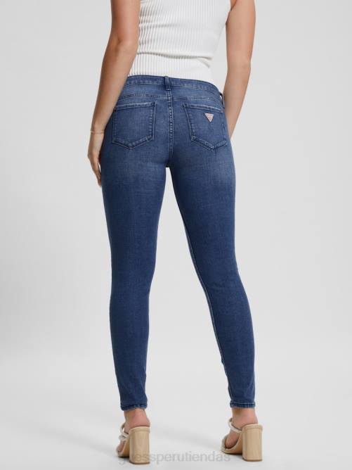 GUESS jeans ajustados eco power mujer 0P8X37 lavado azul místico vestir