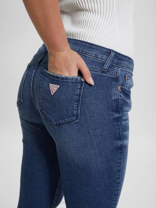 GUESS jeans ajustados eco power mujer 0P8X37 lavado azul místico vestir