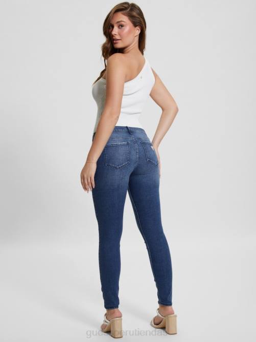 GUESS jeans ajustados eco power mujer 0P8X37 lavado azul místico vestir