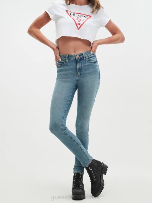 GUESS jeans ajustados ecológicos 1981 mujer 0P8X182 azul circón vestir