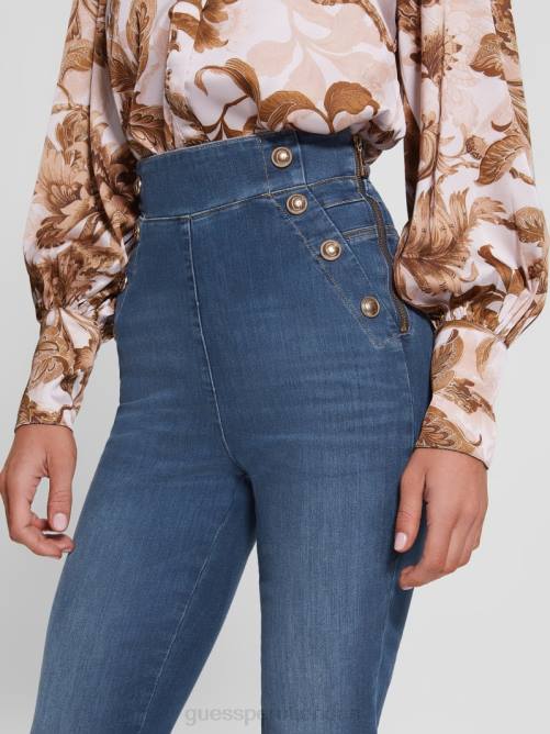 GUESS jeans ajustados ecológicos gwenny mujer 0P8X116 penacho medio vestir