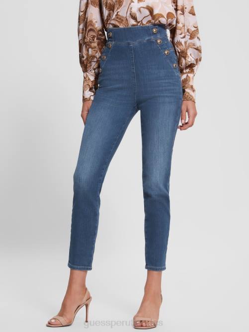 GUESS jeans ajustados ecológicos gwenny mujer 0P8X116 penacho medio vestir