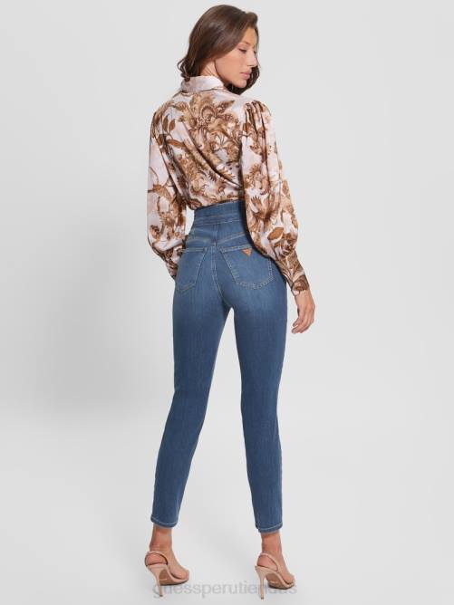 GUESS jeans ajustados ecológicos gwenny mujer 0P8X116 penacho medio vestir