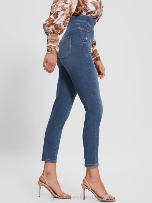 GUESS jeans ajustados ecológicos gwenny mujer 0P8X116 penacho medio vestir