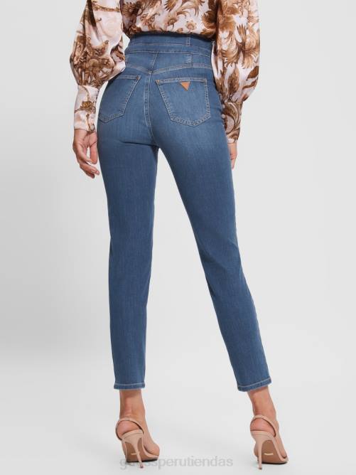 GUESS jeans ajustados ecológicos gwenny mujer 0P8X116 penacho medio vestir