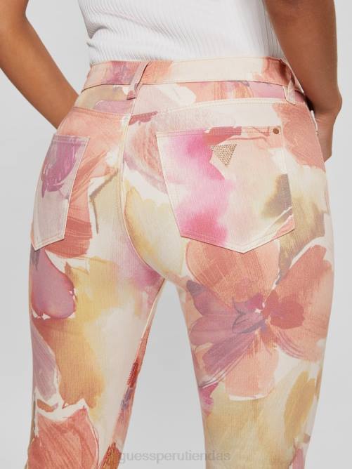 GUESS jeans ajustados femeninos con flores mujer 0P8X91 flor del metro vestir