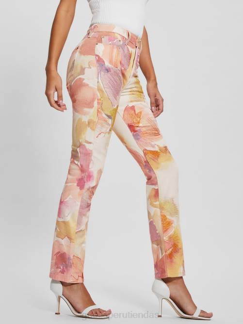 GUESS jeans ajustados femeninos con flores mujer 0P8X91 flor del metro vestir
