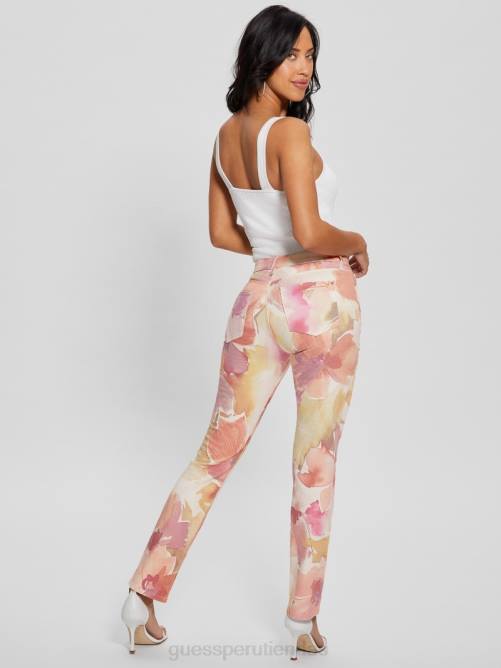 GUESS jeans ajustados femeninos con flores mujer 0P8X91 flor del metro vestir
