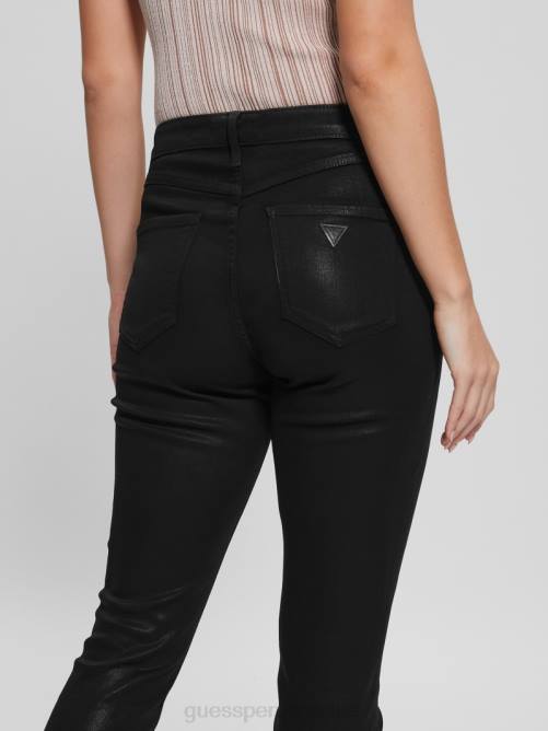 GUESS jeans ajustados revestidos 1981 mujer 0P8X246 negro azabache multicolor vestir