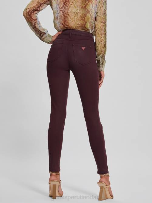 GUESS jeans ajustados revestidos 1981 mujer 0P8X258 tono burdeos multi vestir