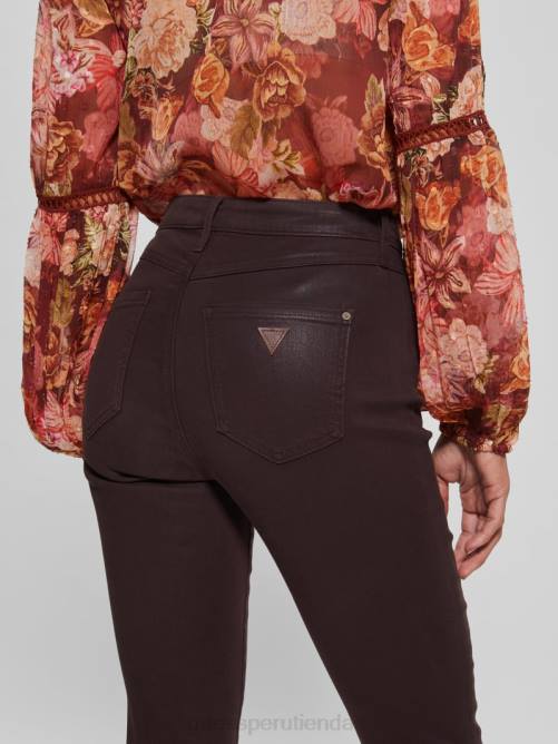 GUESS jeans ajustados revestidos 1981 mujer 0P8X263 rico marrón multi vestir