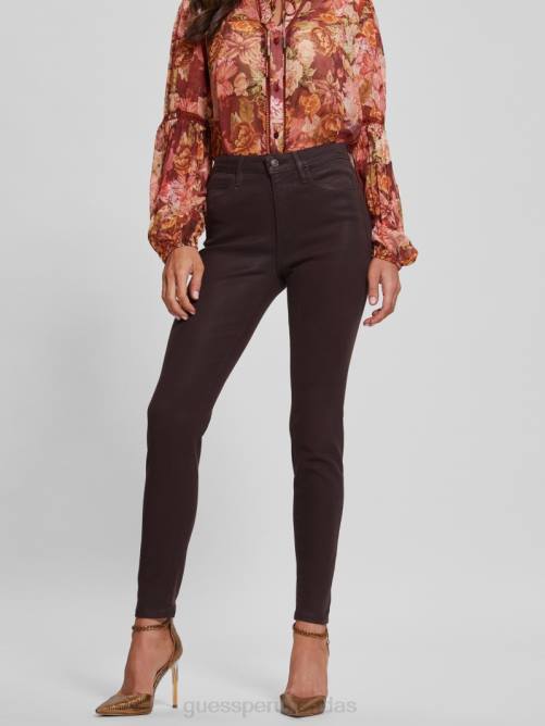 GUESS jeans ajustados revestidos 1981 mujer 0P8X263 rico marrón multi vestir