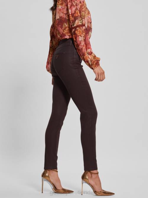 GUESS jeans ajustados revestidos 1981 mujer 0P8X263 rico marrón multi vestir