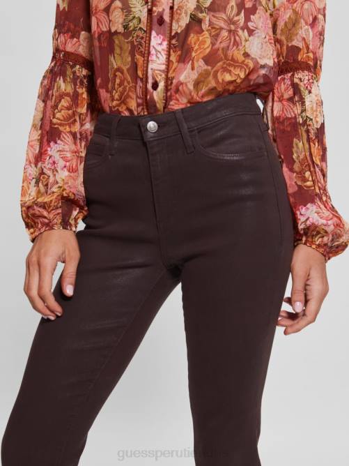 GUESS jeans ajustados revestidos 1981 mujer 0P8X263 rico marrón multi vestir