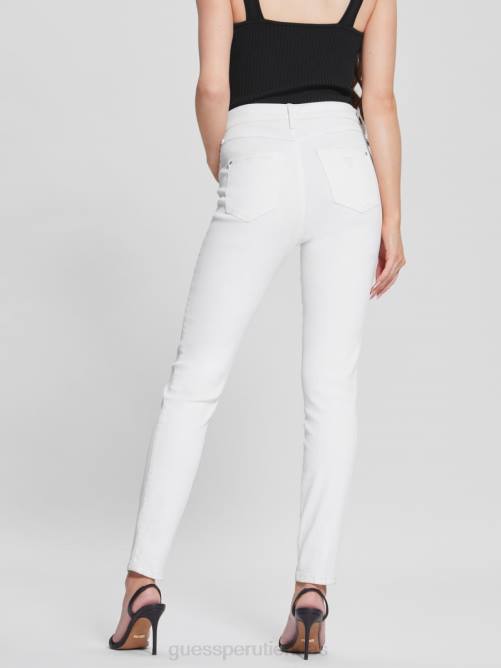 GUESS jeans ajustados revestidos 1981 mujer 0P8X287 blanco puro multi vestir