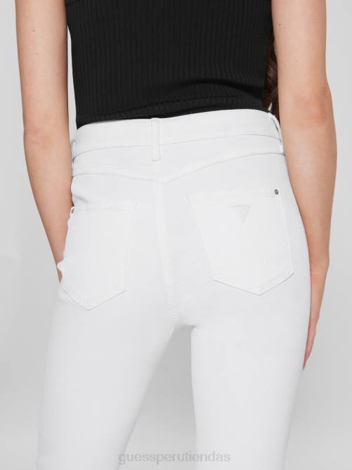 GUESS jeans ajustados revestidos 1981 mujer 0P8X287 blanco puro multi vestir