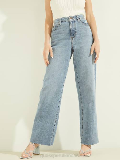 GUESS jeans boyfriend eco años 90 de talle alto mujer 0P8X93 lavado de mar de venecia vestir
