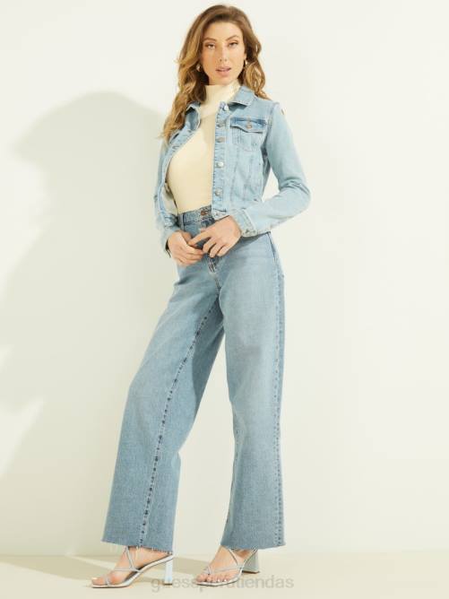 GUESS jeans boyfriend eco años 90 de talle alto mujer 0P8X93 lavado de mar de venecia vestir