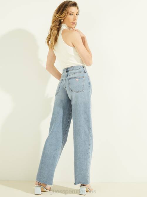 GUESS jeans boyfriend eco años 90 de talle alto mujer 0P8X93 lavado de mar de venecia vestir