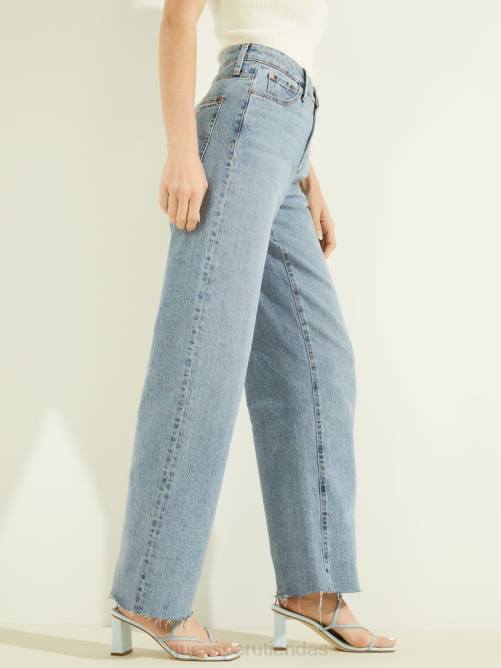 GUESS jeans boyfriend eco años 90 de talle alto mujer 0P8X93 lavado de mar de venecia vestir