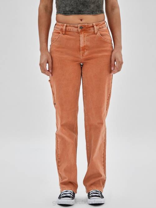 GUESS jeans carpintero originales mujer 0P8X173 naranja real multi vestir