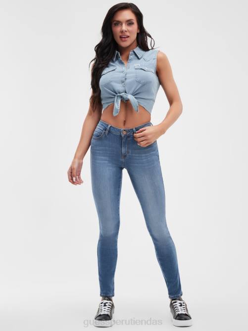 GUESS jeans curvos eco sexy mujer 0P8X129 lavado alto vestir