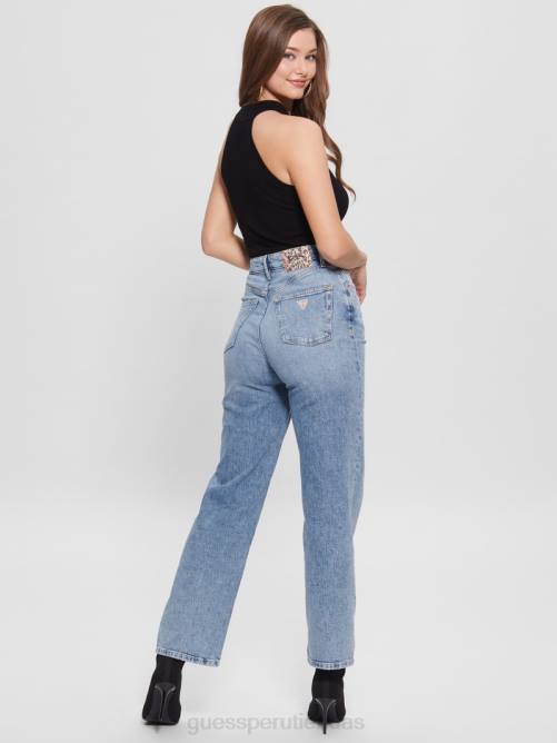 GUESS jeans desgastados eco melrose mujer 0P8X101 objetivo azul vestir