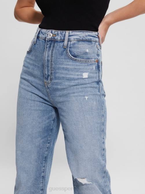 GUESS jeans desgastados eco melrose mujer 0P8X101 objetivo azul vestir