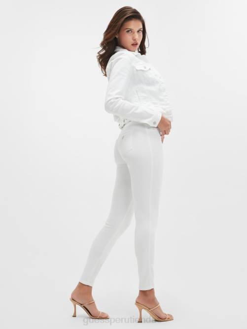GUESS jeans ecológicos sexys con curvas y talle medio mujer 0P8X138 enjuague blanco óptico vestir