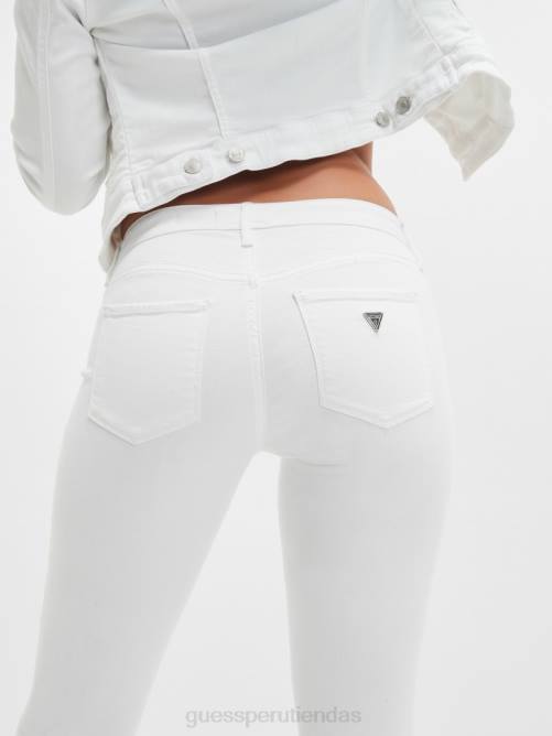 GUESS jeans ecológicos sexys con curvas y talle medio mujer 0P8X138 enjuague blanco óptico vestir