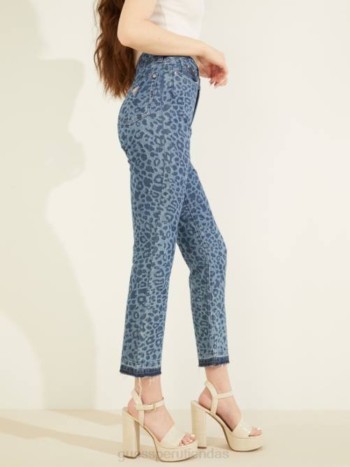 GUESS jeans femeninos eco leopardo mujer 0P8X199 leon jade vestir