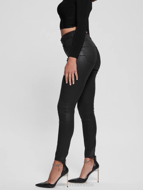 GUESS jeans moldeadores de talle alto mujer 0P8X188 recubierto de negro vestir