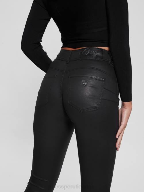 GUESS jeans moldeadores de talle alto mujer 0P8X188 recubierto de negro vestir