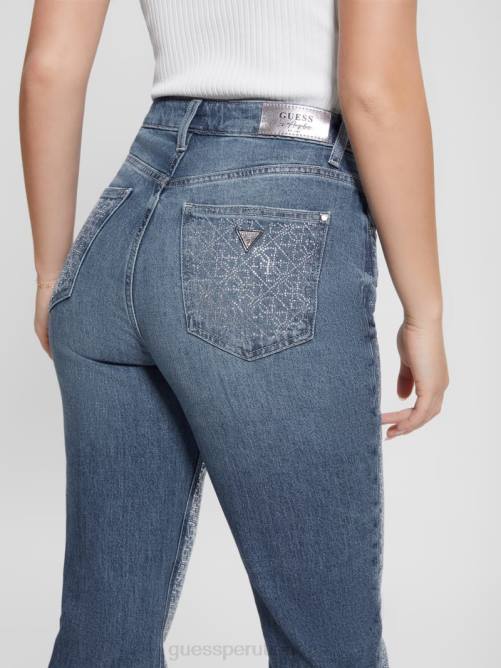 GUESS jeans mom con strass quattro g mujer 0P8X25 el viaje vestir