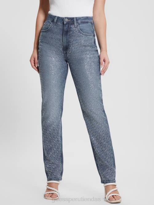 GUESS jeans mom con strass quattro g mujer 0P8X25 el viaje vestir