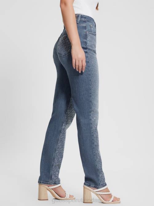 GUESS jeans mom con strass quattro g mujer 0P8X25 el viaje vestir