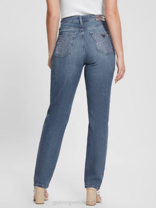 GUESS jeans mom con strass quattro g mujer 0P8X25 el viaje vestir