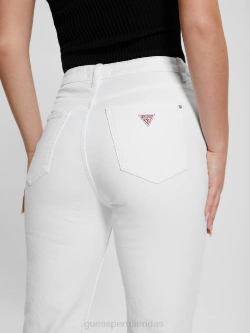 GUESS jeans mom destruidos mujer 0P8X70 blanco puro multi vestir