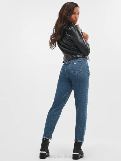 GUESS jeans mom eco desgastados mujer 0P8X119 medio rubicón vestir