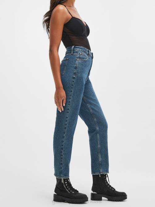 GUESS jeans mom eco desgastados mujer 0P8X119 medio rubicón vestir