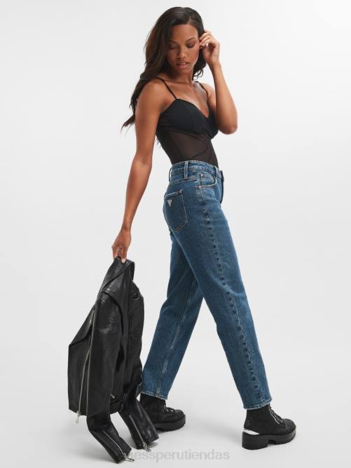 GUESS jeans mom eco desgastados mujer 0P8X119 medio rubicón vestir