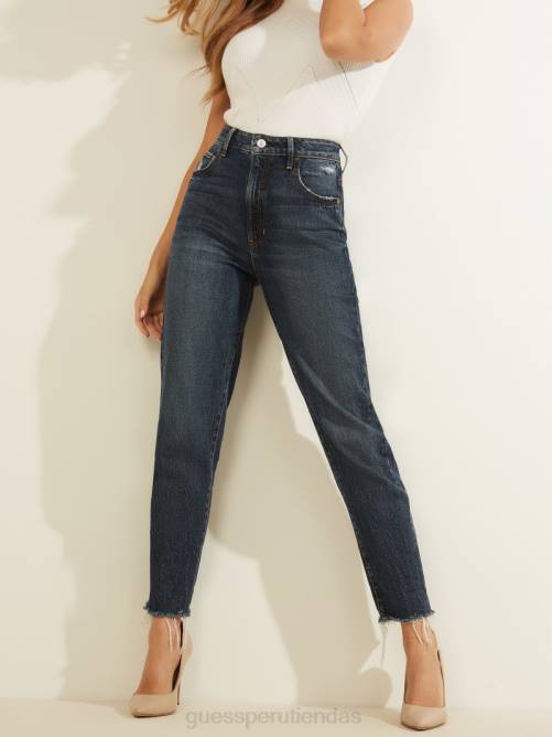 GUESS jeans mom eco slim mujer 0P8X204 rubicón oscuro vestir