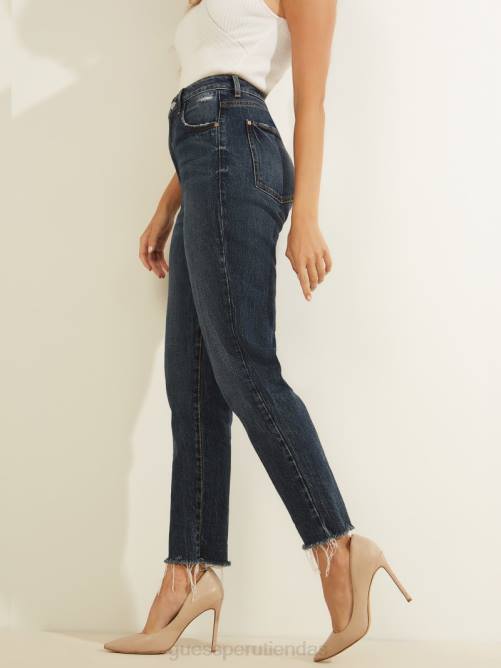 GUESS jeans mom eco slim mujer 0P8X204 rubicón oscuro vestir