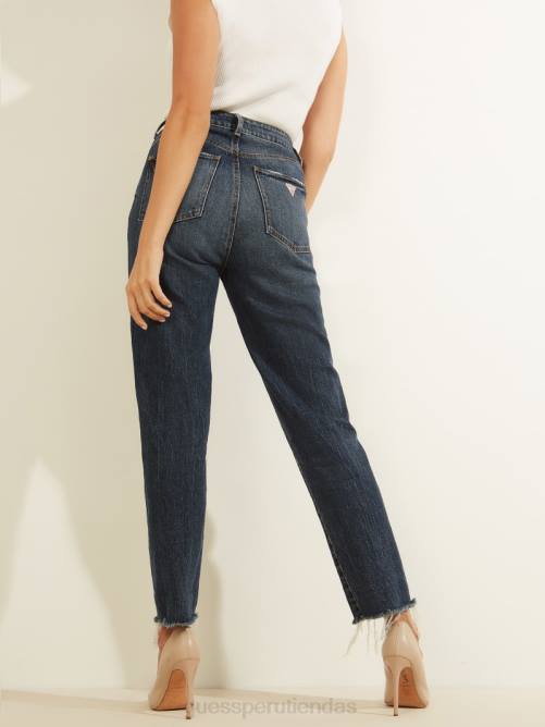 GUESS jeans mom eco slim mujer 0P8X204 rubicón oscuro vestir