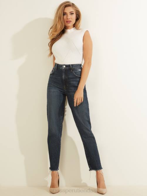 GUESS jeans mom eco slim mujer 0P8X204 rubicón oscuro vestir