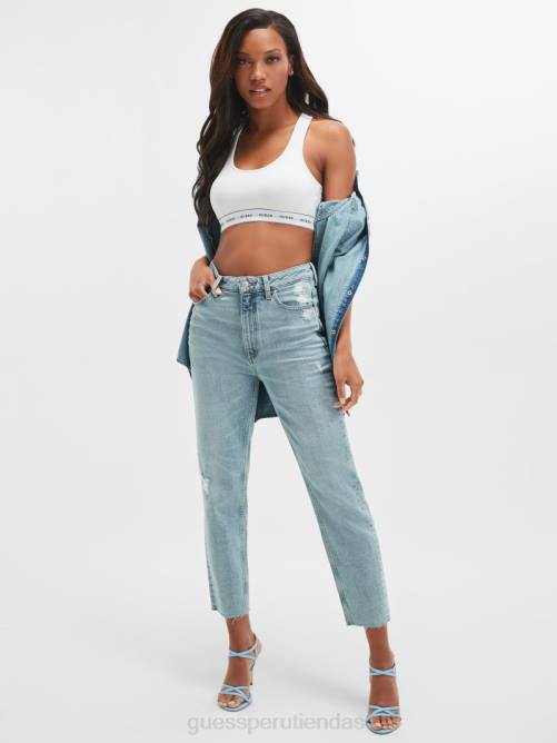 GUESS jeans mom eco slim mujer 0P8X56 piedra lunar azul vestir