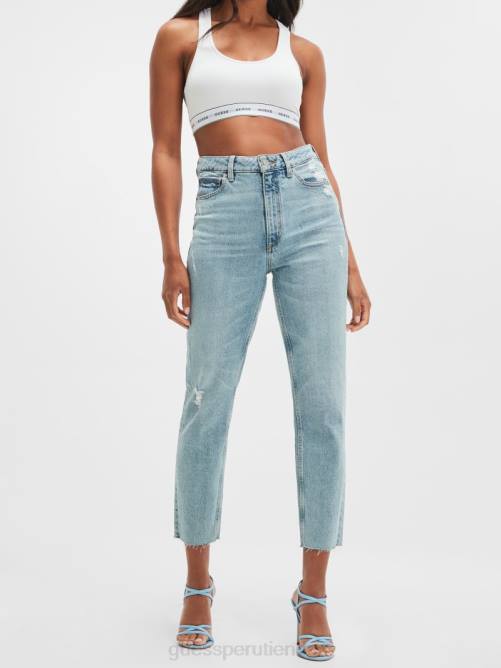 GUESS jeans mom eco slim mujer 0P8X56 piedra lunar azul vestir