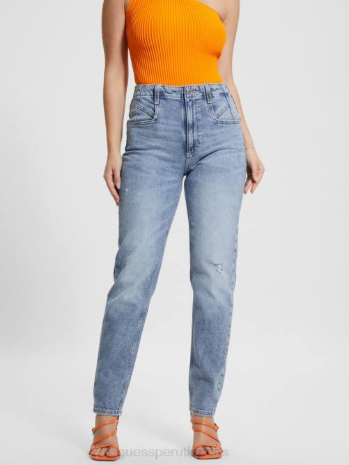 GUESS jeans mom ecológicos de corte cónico mujer 0P8X1 teatro vestir
